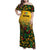 Custom Guyana Football Family Matching Off Shoulder Maxi Dress and Hawaiian Shirt Spirit of the Jaguar - Yellow - Wonder Print Shop