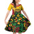 Custom Guyana Football Family Matching Off Shoulder Short Dress and Hawaiian Shirt Spirit of the Jaguar - Yellow - Wonder Print Shop