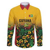 Custom Guyana Football Family Matching Off Shoulder Short Dress and Hawaiian Shirt Spirit of the Jaguar - Yellow - Wonder Print Shop