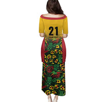 Custom Guyana Football Family Matching Puletasi and Hawaiian Shirt Spirit of the Jaguar - Yellow - Wonder Print Shop