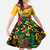 Custom Guyana Football Family Matching Summer Maxi Dress and Hawaiian Shirt Spirit of the Jaguar - Yellow - Wonder Print Shop