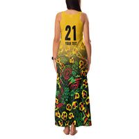 Custom Guyana Football Family Matching Tank Maxi Dress and Hawaiian Shirt Spirit of the Jaguar - Yellow - Wonder Print Shop