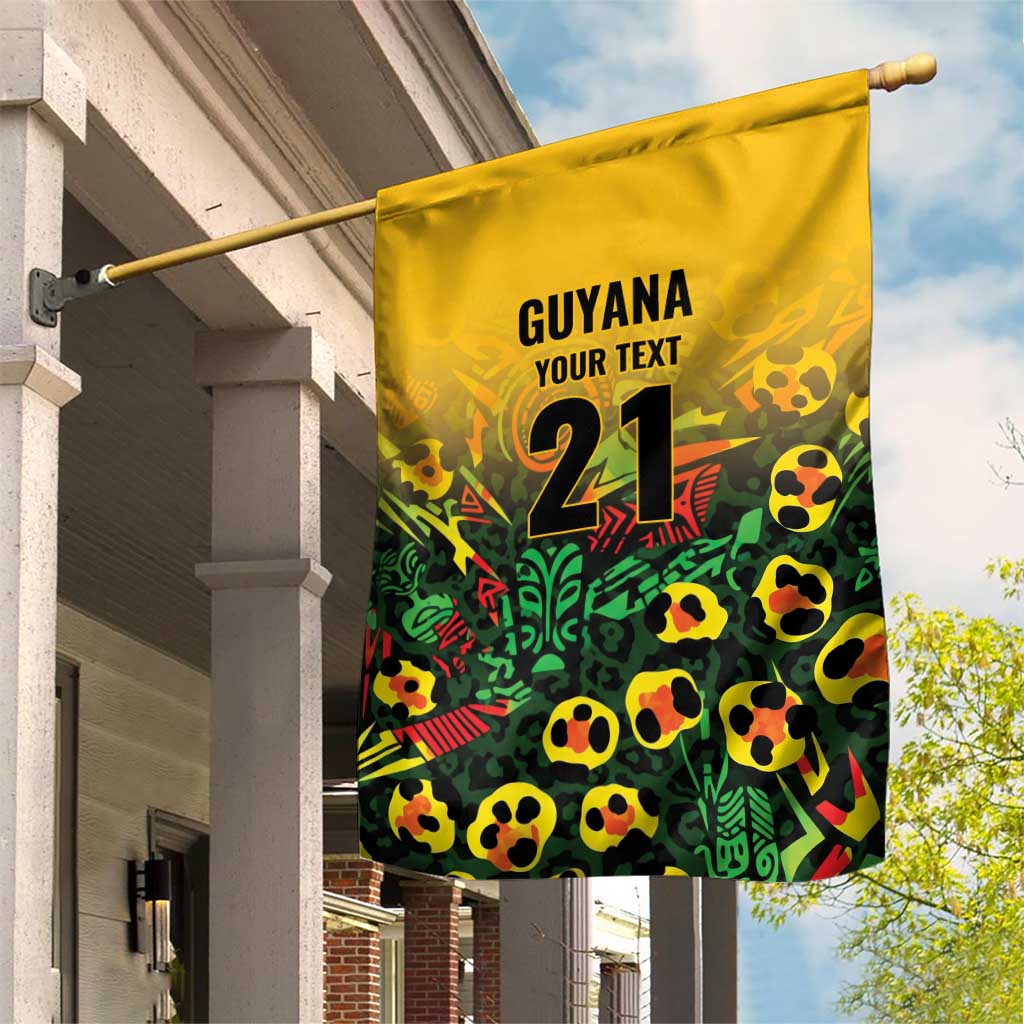 Custom Guyana Football Garden Flag Spirit of the Jaguar - Yellow - Wonder Print Shop