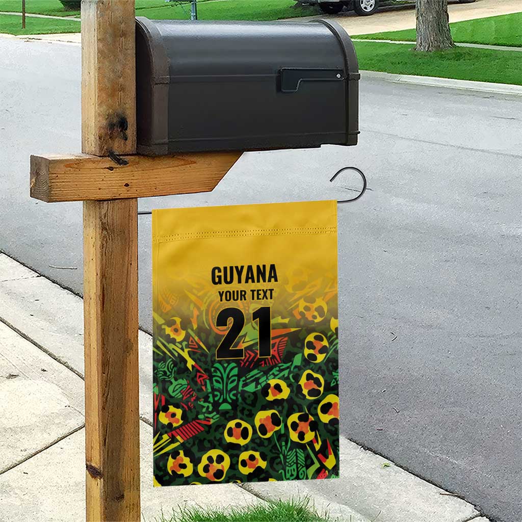 Custom Guyana Football Garden Flag Spirit of the Jaguar - Yellow - Wonder Print Shop