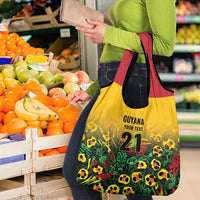 Custom Guyana Football Grocery Bag Spirit of the Jaguar - Yellow - Wonder Print Shop