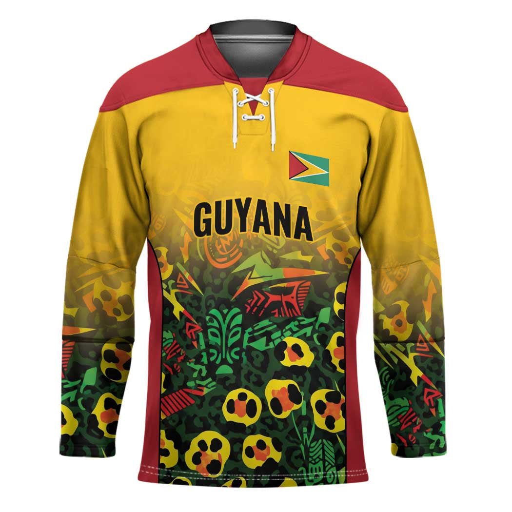 Custom Guyana Football Hockey Jersey Spirit of the Jaguar - Yellow - Wonder Print Shop