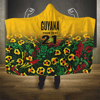 Custom Guyana Football Hooded Blanket Spirit of the Jaguar - Yellow - Wonder Print Shop