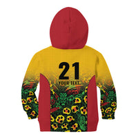 Custom Guyana Football Kid Hoodie Spirit of the Jaguar - Yellow - Wonder Print Shop
