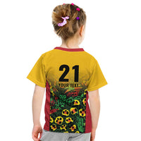 Custom Guyana Football Kid T Shirt Spirit of the Jaguar - Yellow - Wonder Print Shop