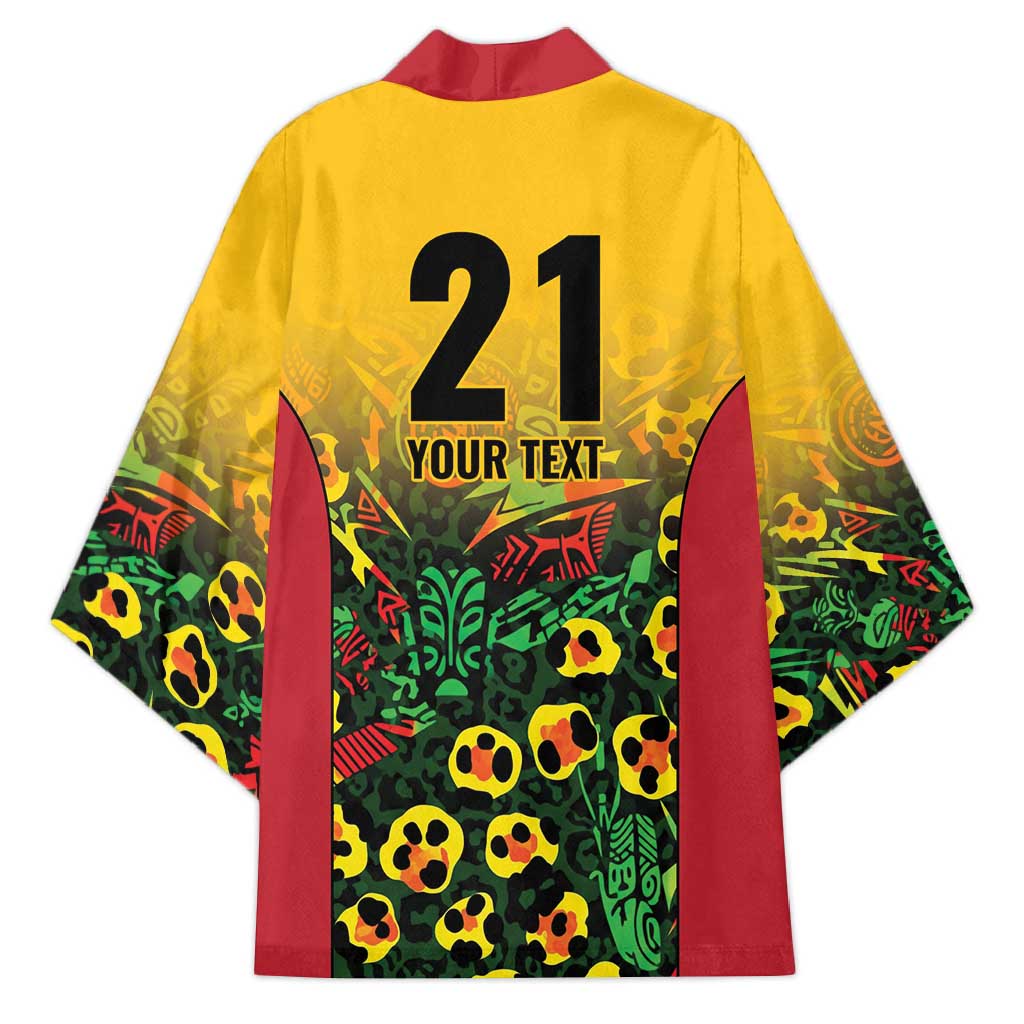 Custom Guyana Football Kimono Spirit of the Jaguar - Yellow - Wonder Print Shop