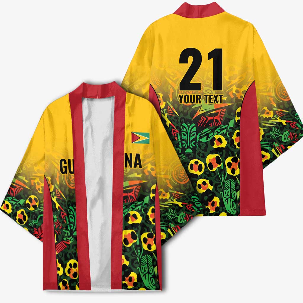 Custom Guyana Football Kimono Spirit of the Jaguar - Yellow - Wonder Print Shop