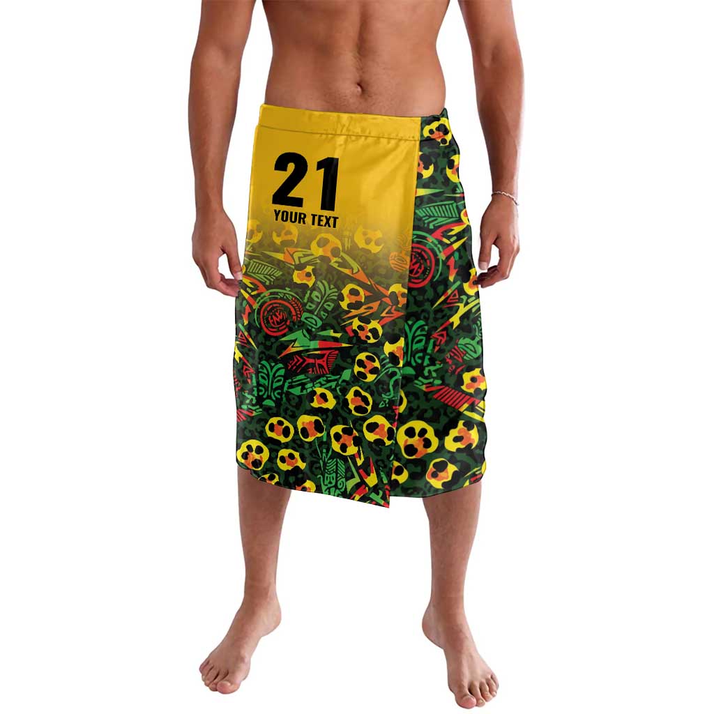 Custom Guyana Football Lavalava Spirit of the Jaguar - Yellow - Wonder Print Shop