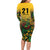 Custom Guyana Football Long Sleeve Bodycon Dress Spirit of the Jaguar - Yellow - Wonder Print Shop