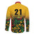 Custom Guyana Football Long Sleeve Button Shirt Spirit of the Jaguar - Yellow - Wonder Print Shop