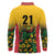 Custom Guyana Football Long Sleeve Polo Shirt Spirit of the Jaguar - Yellow - Wonder Print Shop