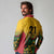 Custom Guyana Football Long Sleeve Polo Shirt Spirit of the Jaguar - Yellow - Wonder Print Shop