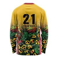 Custom Guyana Football Long Sleeve Shirt Spirit of the Jaguar - Yellow - Wonder Print Shop