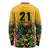 Custom Guyana Football Long Sleeve Shirt Spirit of the Jaguar - Yellow - Wonder Print Shop