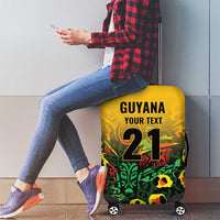 Custom Guyana Football Luggage Cover Spirit of the Jaguar - Yellow - Wonder Print Shop