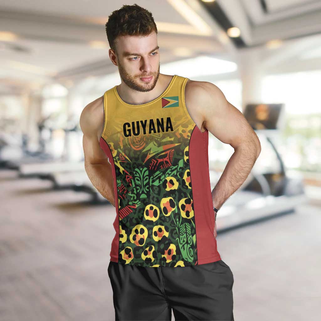 Custom Guyana Football Men Tank Top Spirit of the Jaguar - Yellow - Wonder Print Shop