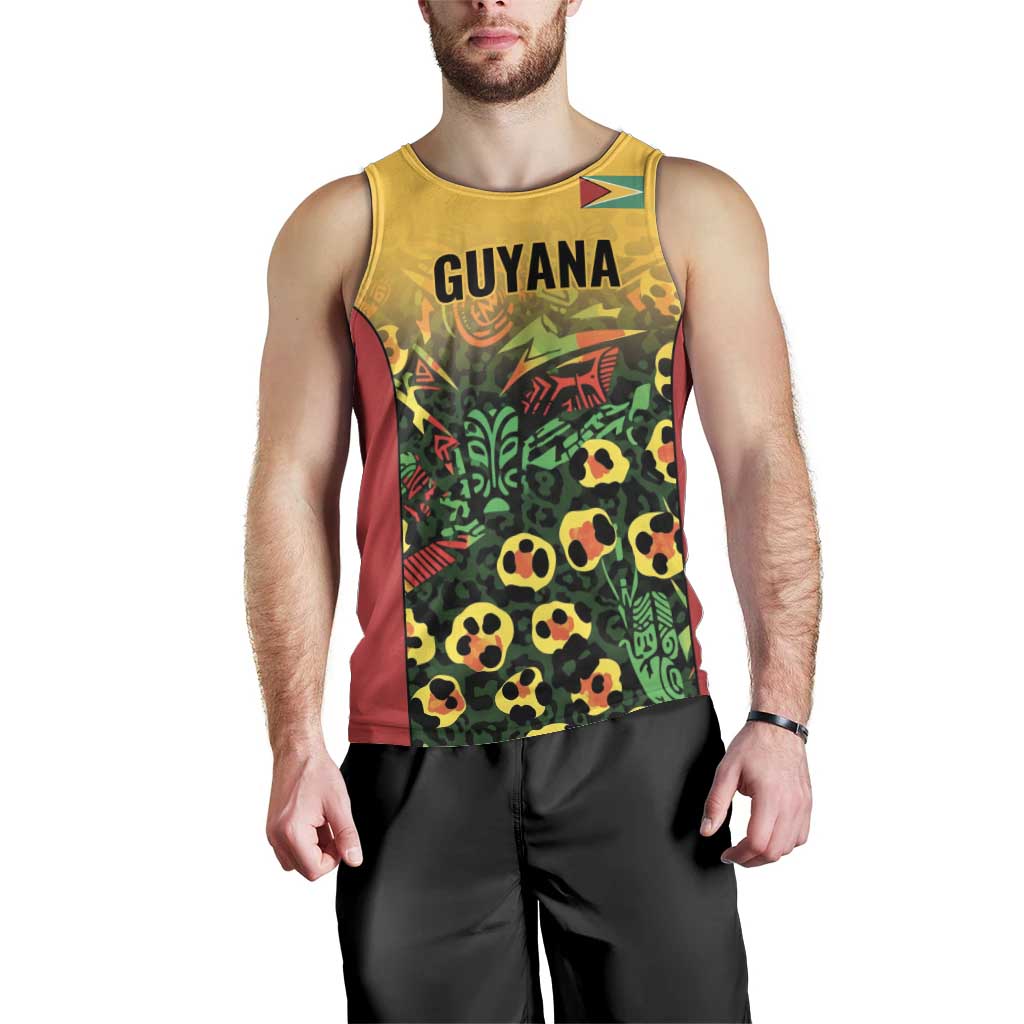 Custom Guyana Football Men Tank Top Spirit of the Jaguar - Yellow - Wonder Print Shop