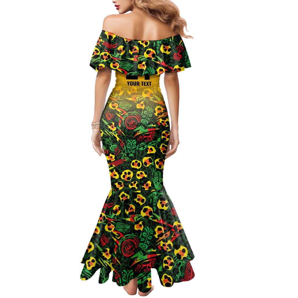 Custom Guyana Football Mermaid Dress Spirit of the Jaguar - Yellow - Wonder Print Shop