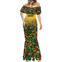 Custom Guyana Football Mermaid Dress Spirit of the Jaguar - Yellow - Wonder Print Shop
