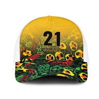 Custom Guyana Football Mesh Trucker Cap Spirit of the Jaguar - Yellow - Wonder Print Shop