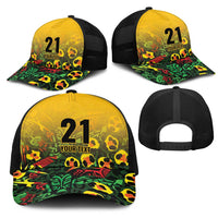 Custom Guyana Football Mesh Trucker Cap Spirit of the Jaguar - Yellow - Wonder Print Shop