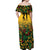 Custom Guyana Football Off Shoulder Maxi Dress Spirit of the Jaguar - Yellow - Wonder Print Shop