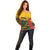 Custom Guyana Football Off Shoulder Sweater Spirit of the Jaguar - Yellow - Wonder Print Shop