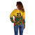 Custom Guyana Football Off Shoulder Sweater Spirit of the Jaguar - Yellow - Wonder Print Shop