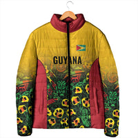 Custom Guyana Football Padded Jacket Spirit of the Jaguar - Yellow - Wonder Print Shop