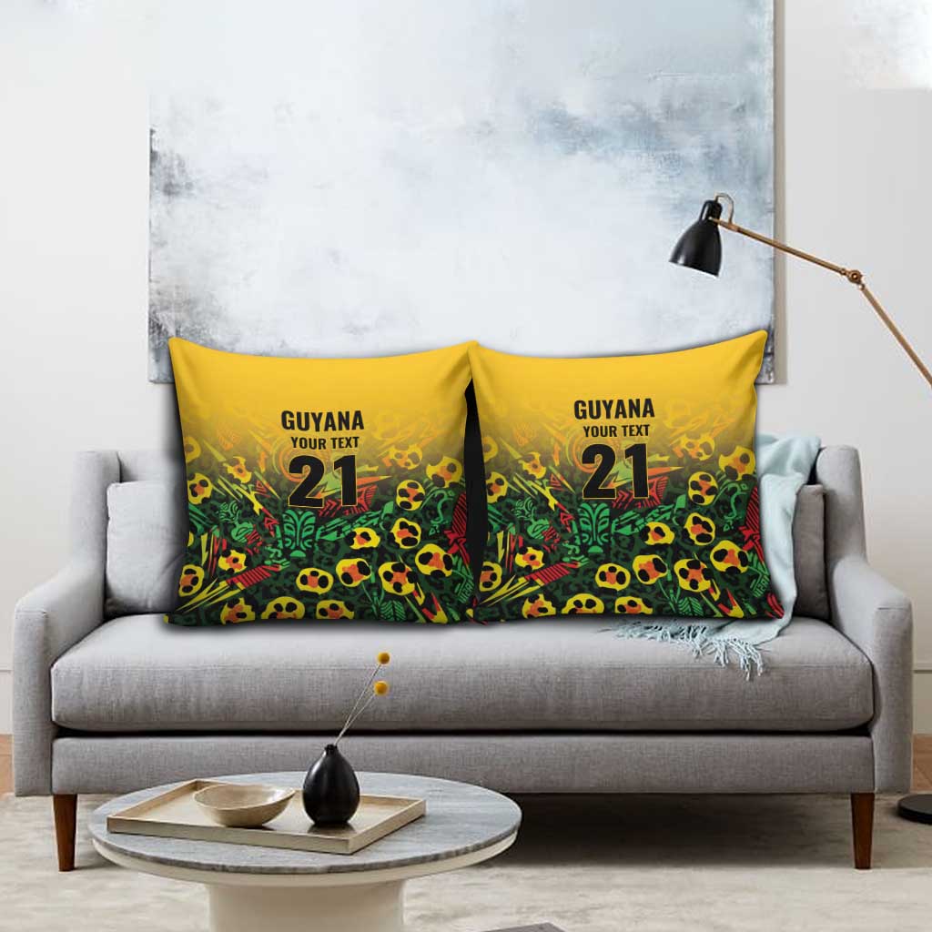 Custom Guyana Football Pillow Cover Spirit of the Jaguar - Yellow - Wonder Print Shop