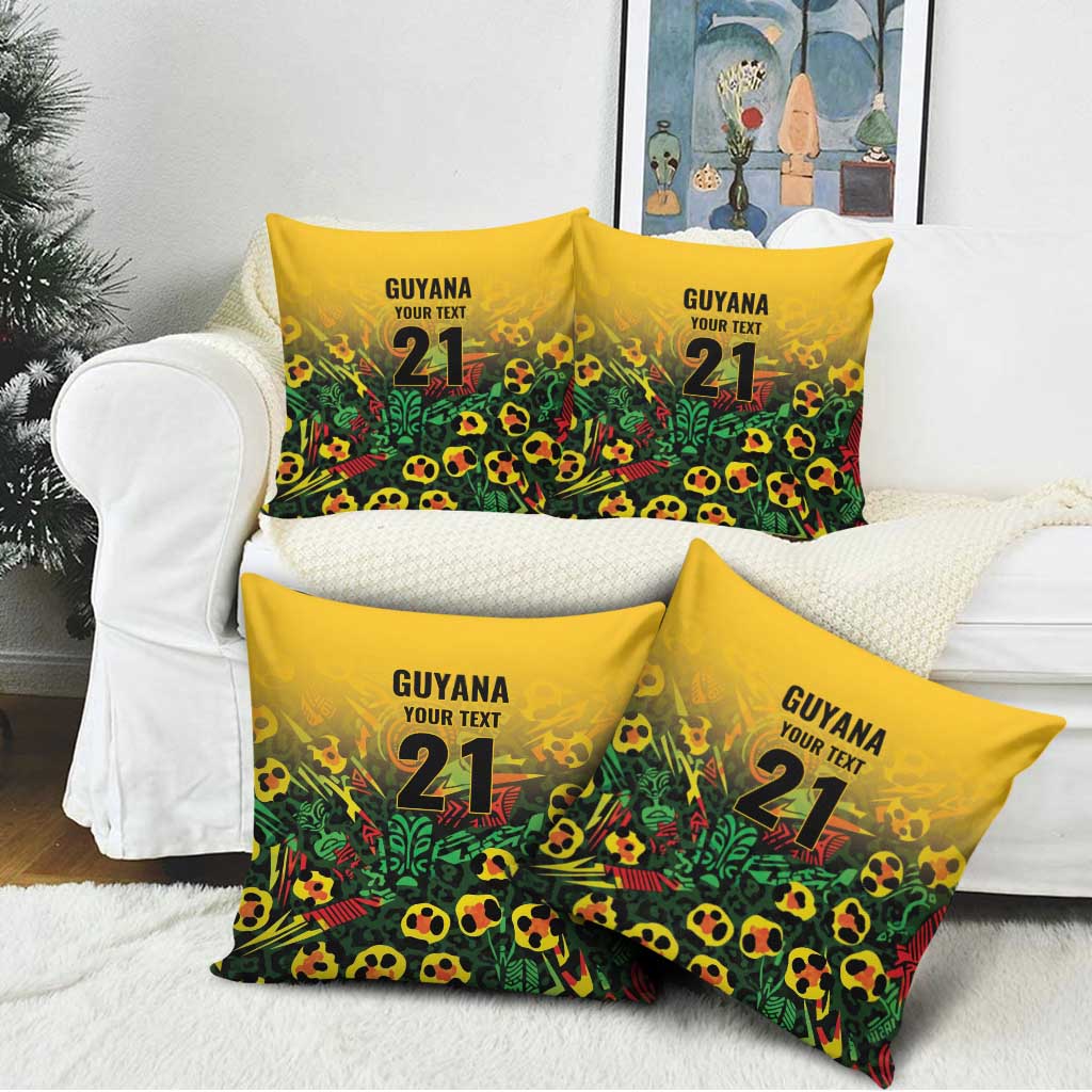 Custom Guyana Football Pillow Cover Spirit of the Jaguar - Yellow - Wonder Print Shop