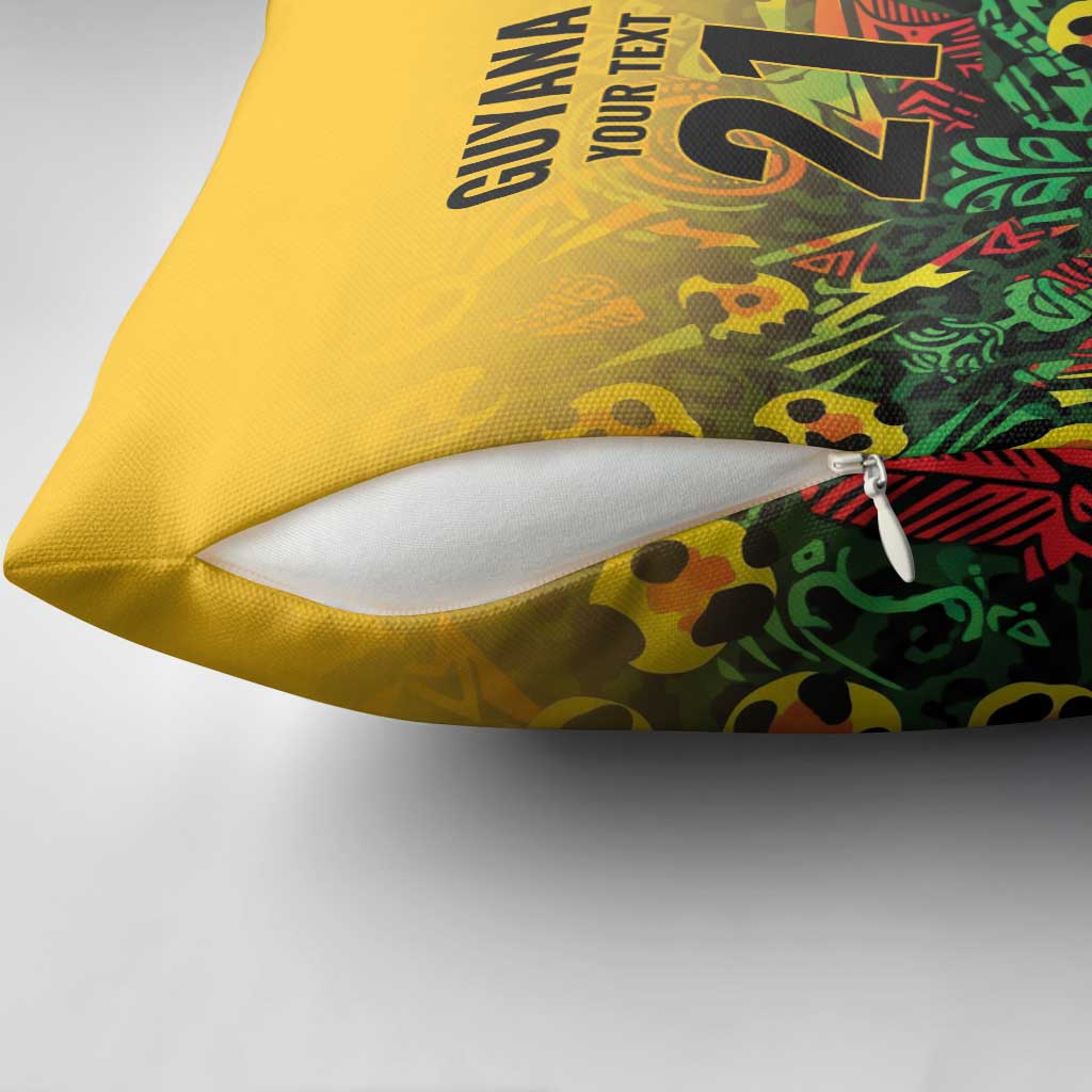 Custom Guyana Football Pillow Cover Spirit of the Jaguar - Yellow - Wonder Print Shop