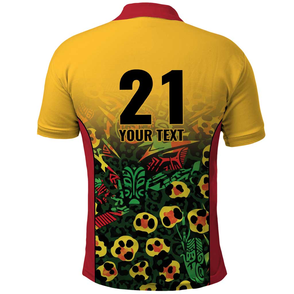 Custom Guyana Football Polo Shirt Spirit of the Jaguar - Yellow - Wonder Print Shop