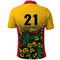 Custom Guyana Football Polo Shirt Spirit of the Jaguar - Yellow - Wonder Print Shop