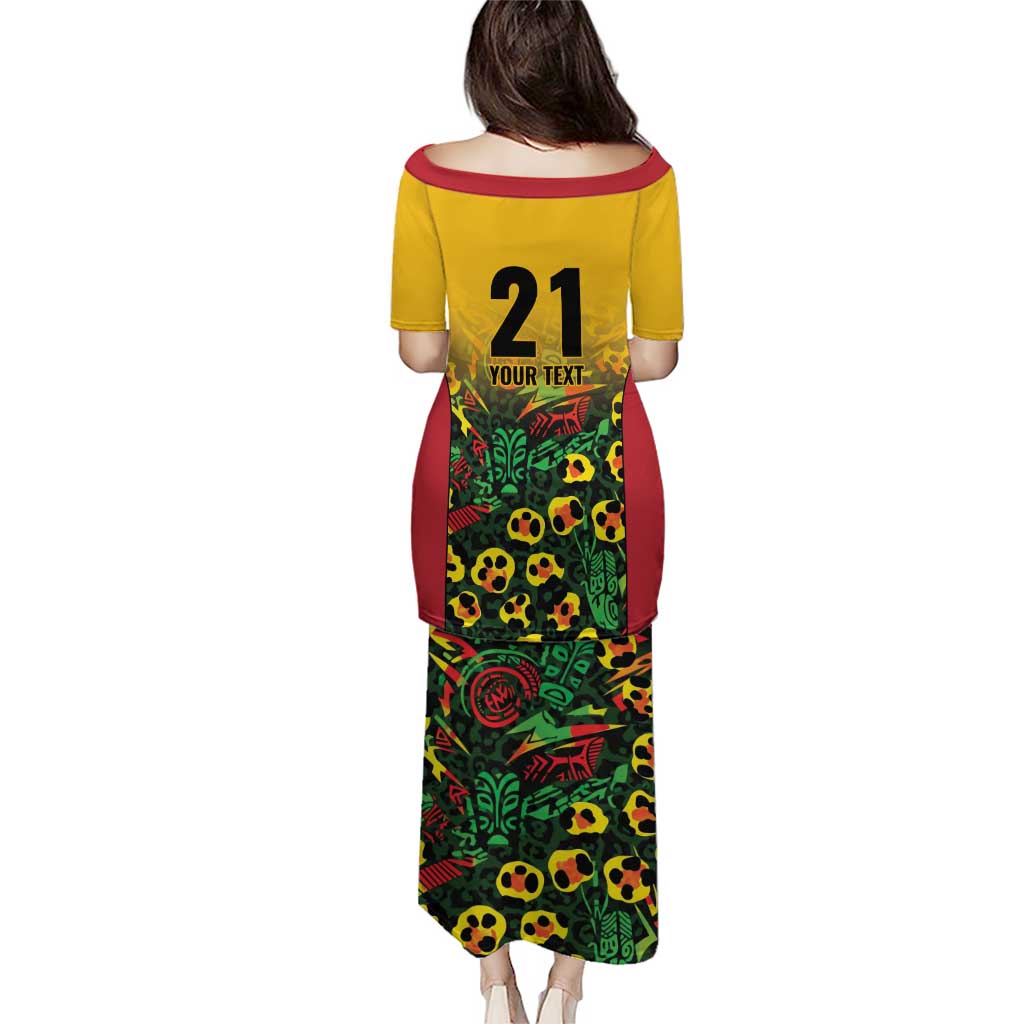 Custom Guyana Football Puletasi Spirit of the Jaguar - Yellow - Wonder Print Shop