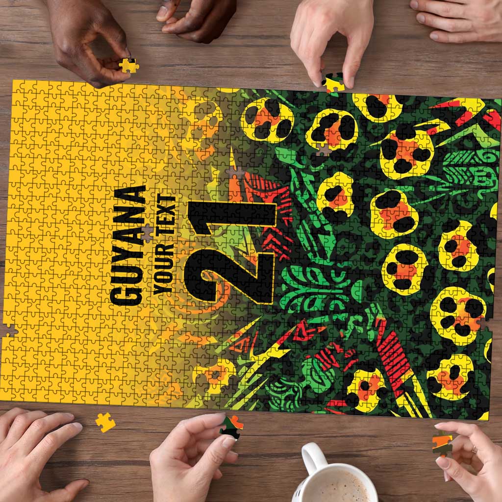 Custom Guyana Football Puzzle Spirit of the Jaguar - Yellow - Wonder Print Shop
