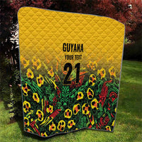 Custom Guyana Football Quilt Spirit of the Jaguar - Yellow - Wonder Print Shop