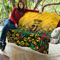 Custom Guyana Football Quilt Spirit of the Jaguar - Yellow - Wonder Print Shop