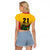 Custom Guyana Football Raglan Cropped T Shirt Spirit of the Jaguar - Yellow - Wonder Print Shop