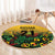 Custom Guyana Football Round Carpet Spirit of the Jaguar - Yellow - Wonder Print Shop