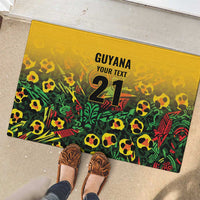 Custom Guyana Football Rubber Doormat Spirit of the Jaguar - Yellow - Wonder Print Shop