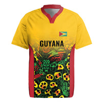 Custom Guyana Football Rugby Jersey Spirit of the Jaguar - Yellow - Wonder Print Shop