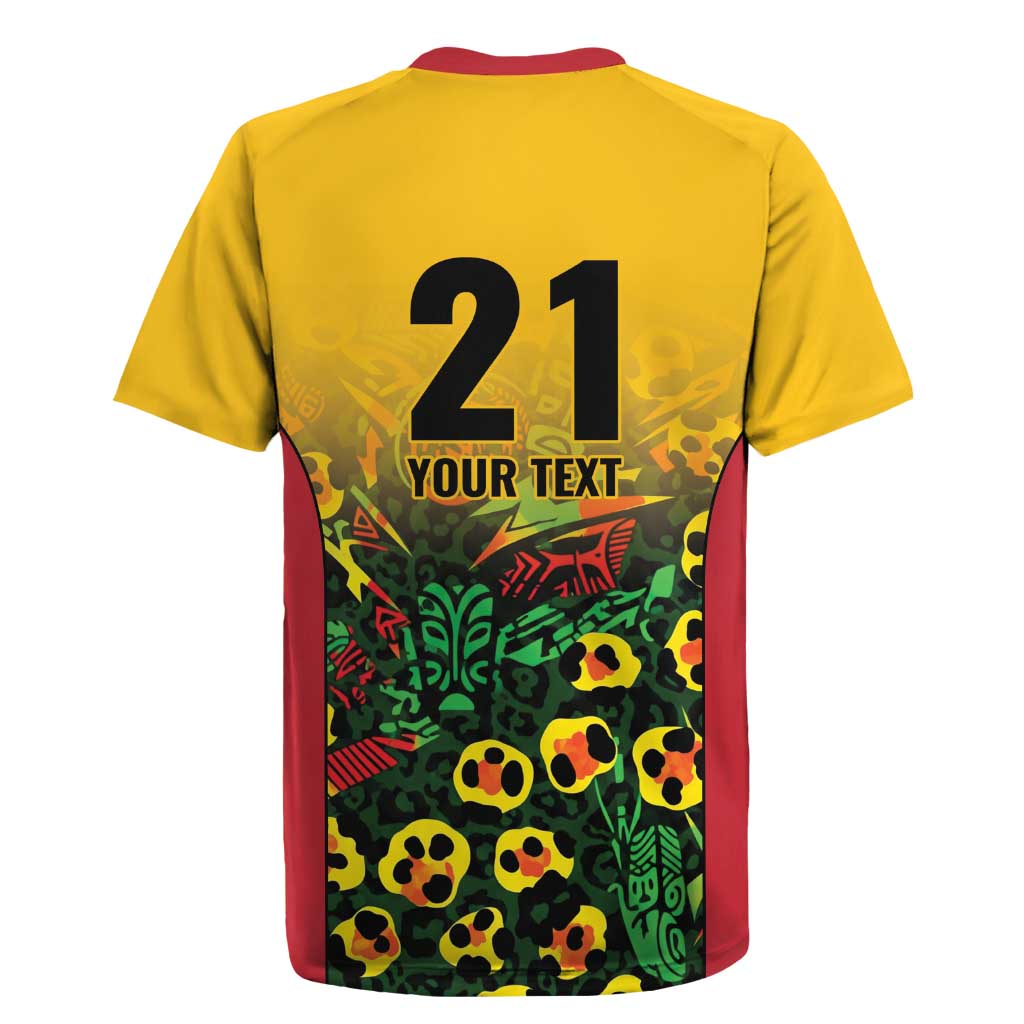 Custom Guyana Football Rugby Jersey Spirit of the Jaguar - Yellow - Wonder Print Shop