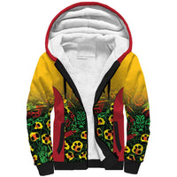 Custom Guyana Football Sherpa Hoodie Spirit of the Jaguar - Yellow - Wonder Print Shop