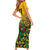 Custom Guyana Football Short Sleeve Bodycon Dress Spirit of the Jaguar - Yellow - Wonder Print Shop