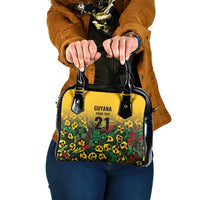Custom Guyana Football Shoulder Handbag Spirit of the Jaguar - Yellow - Wonder Print Shop